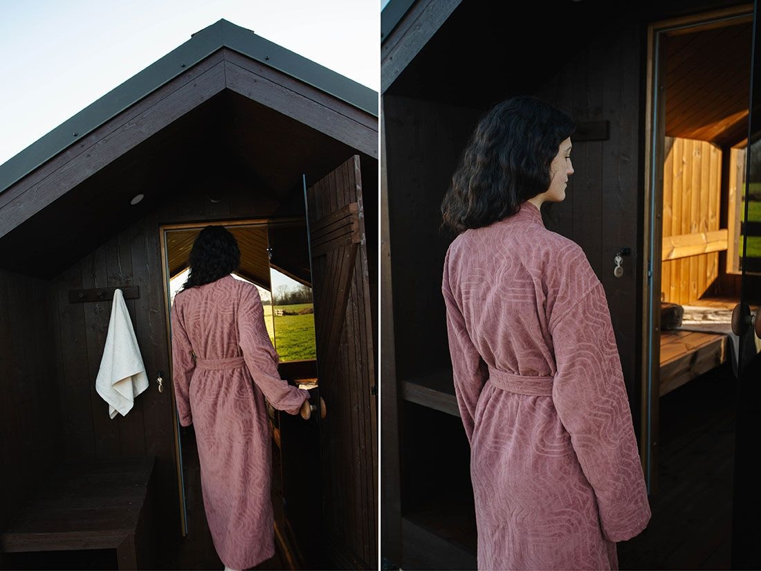 Bademantel Velours Blush Rose