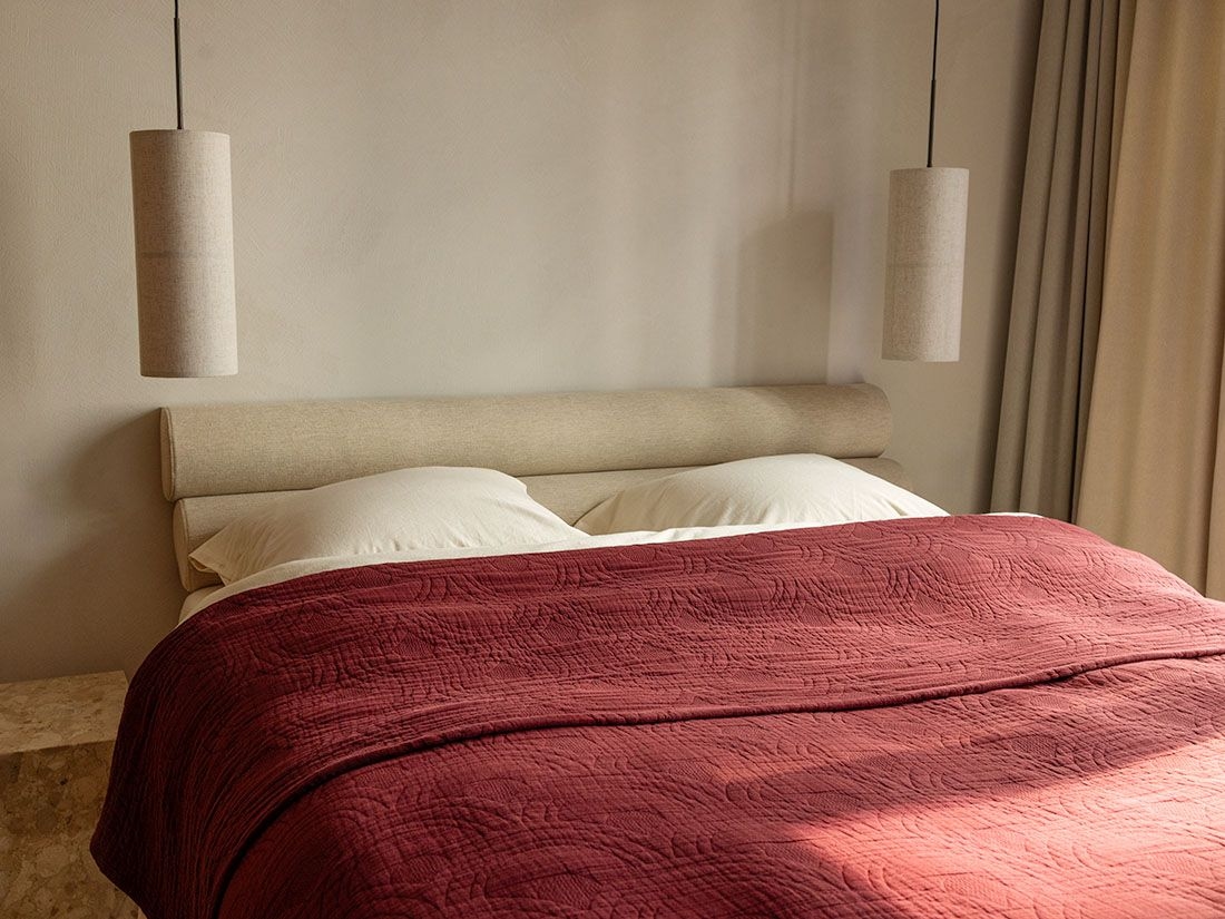 Musselin-Tagesdecke Bio-Baumwolle Arch Bordeaux