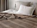 Decke Merinowolle Stripe Brown/Chestnut 150x220