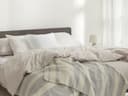 Decke Merinowolle Stripe Naturell/Grey 150x220