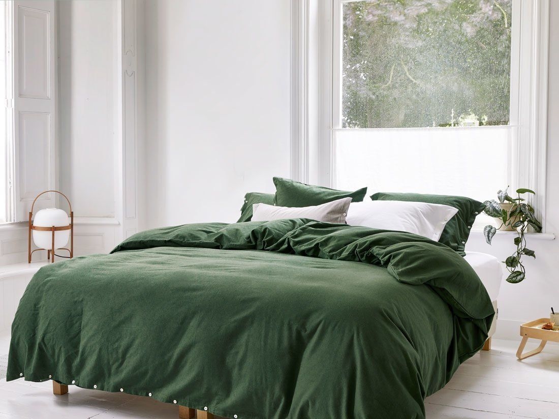 Flanell-Bettwäsche Moss Green