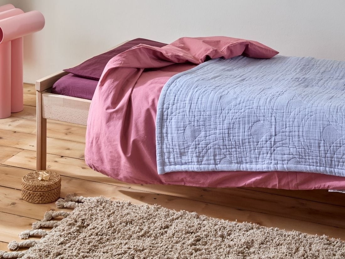 Musselin-Tagesdecke für Kinder Bio-Baumwolle Arch Lavender Blue 100x150