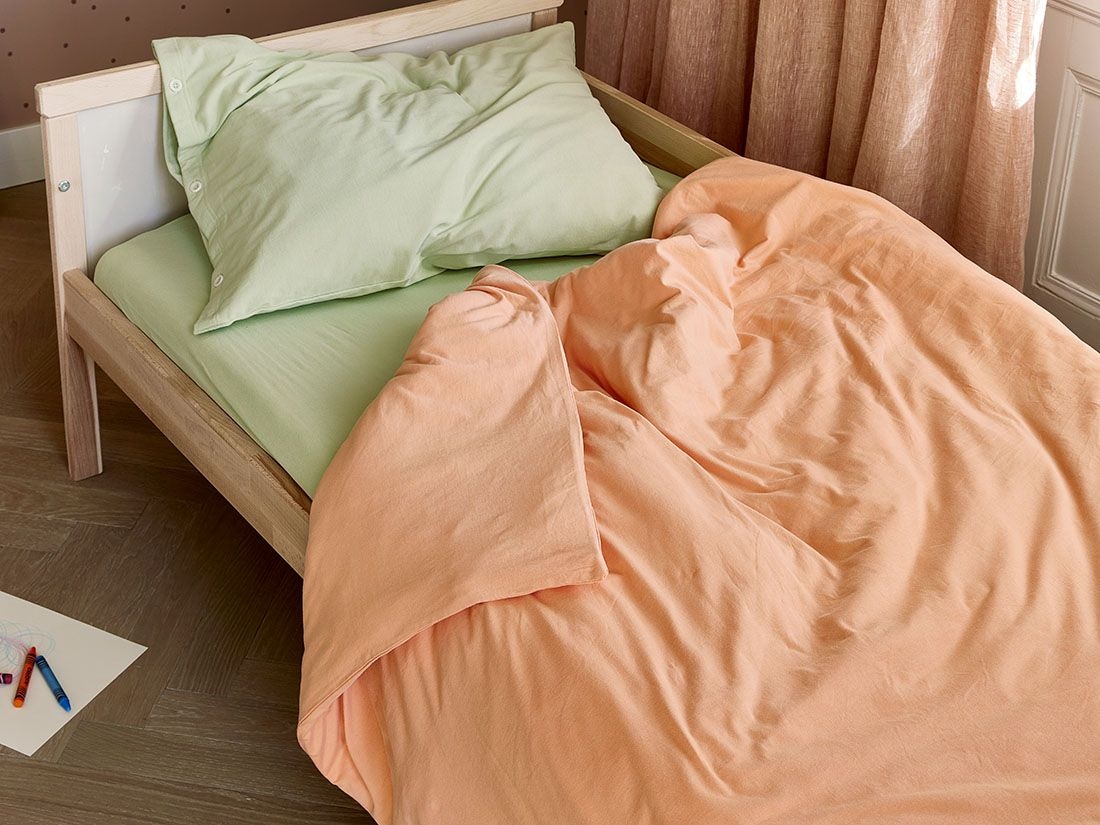 Kinderbettwäsche Baumwolljersey Perfect Peach 100x135