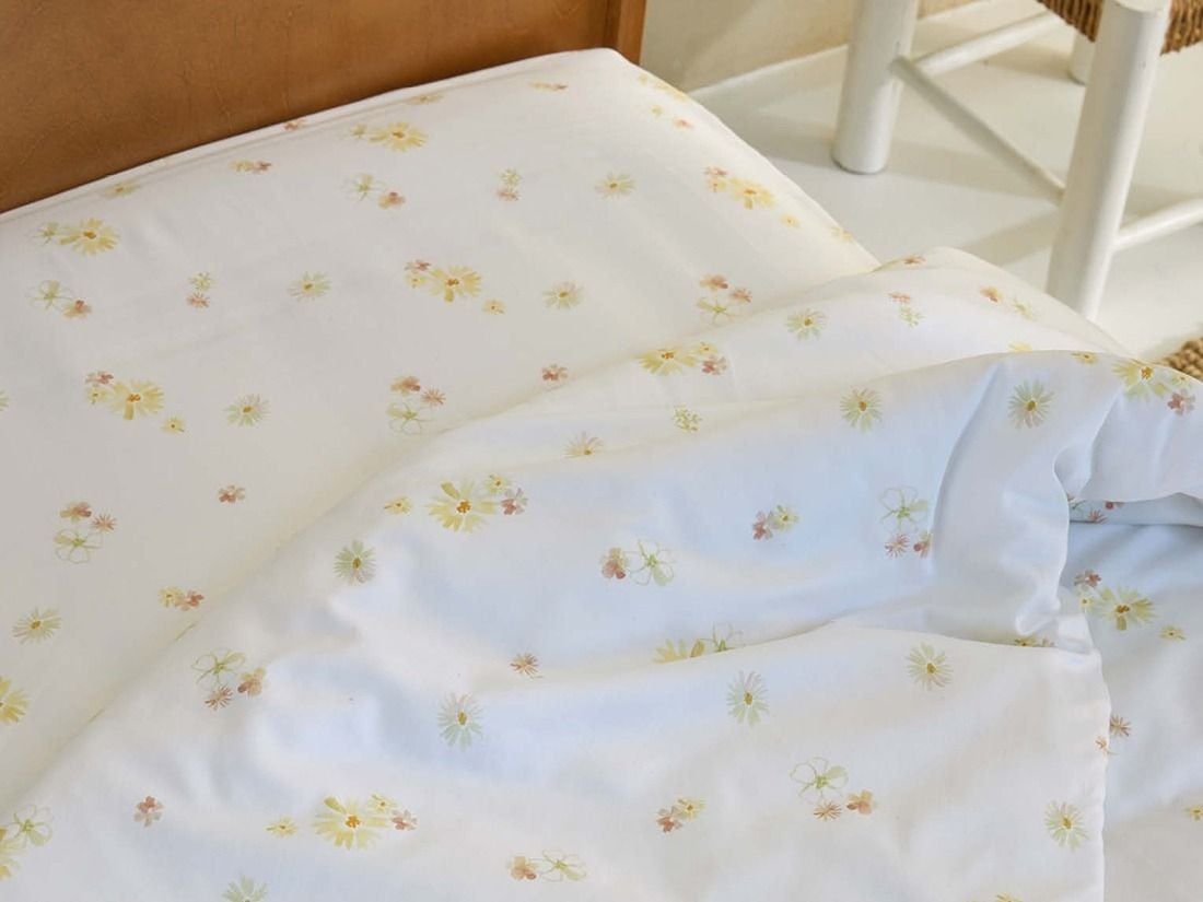 Kinderspannbettlaken Baumwollsatin Flower Valley