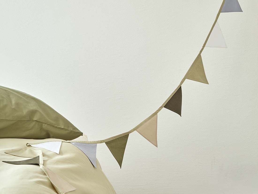 Wimpelkette Baumwolle Grün 3.6m