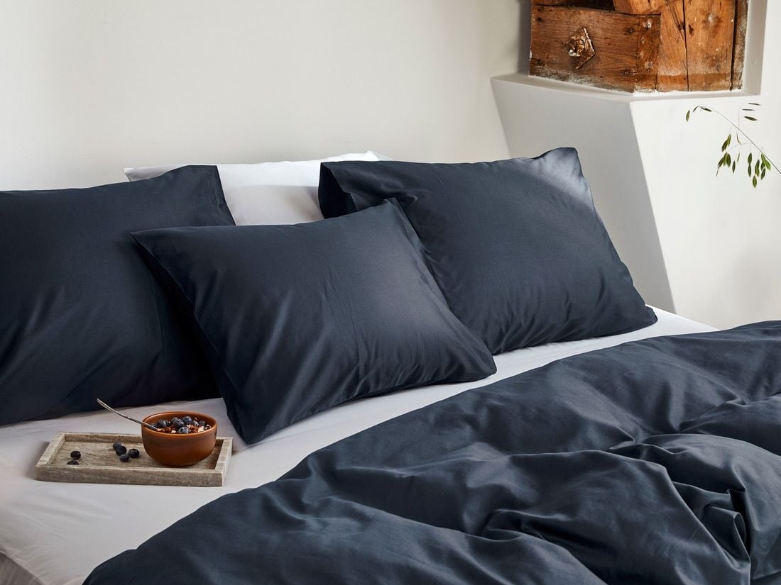 Kissenbezug Baumwollsatin Blueberry