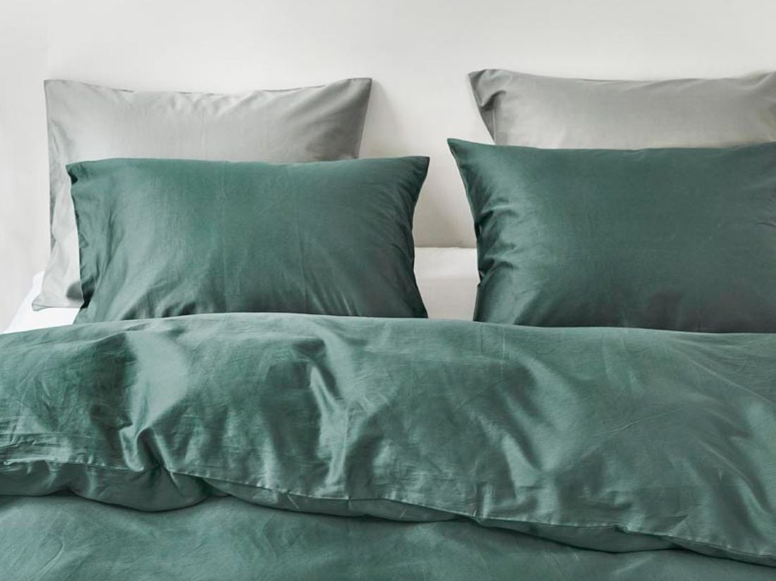 Kissenbezug Baumwollsatin Deep Green