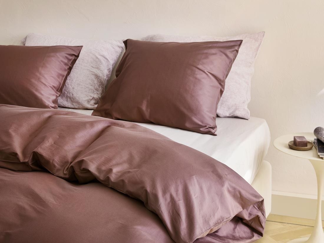 Satin-Bettwäsche Rose Brown