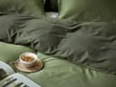 Satin-Bettwäsche Double Face Olive