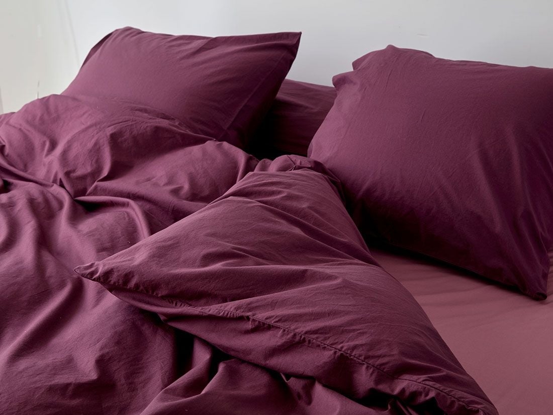 Kissenbezug Perkal-Baumwolle Plum Paradise