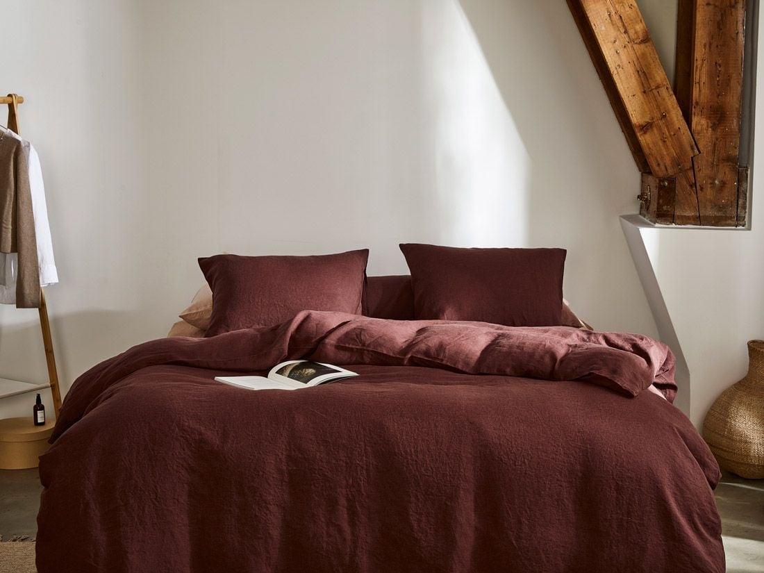 Leinen-Bettwäsche Rosewood