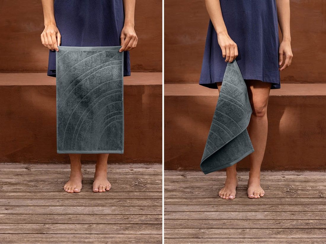 Gästehandtücher Velours Pebble Blue 30x50 - 4 st