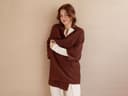 Kimono Jacke Baumwolle gestrickt Cinnamon Brown