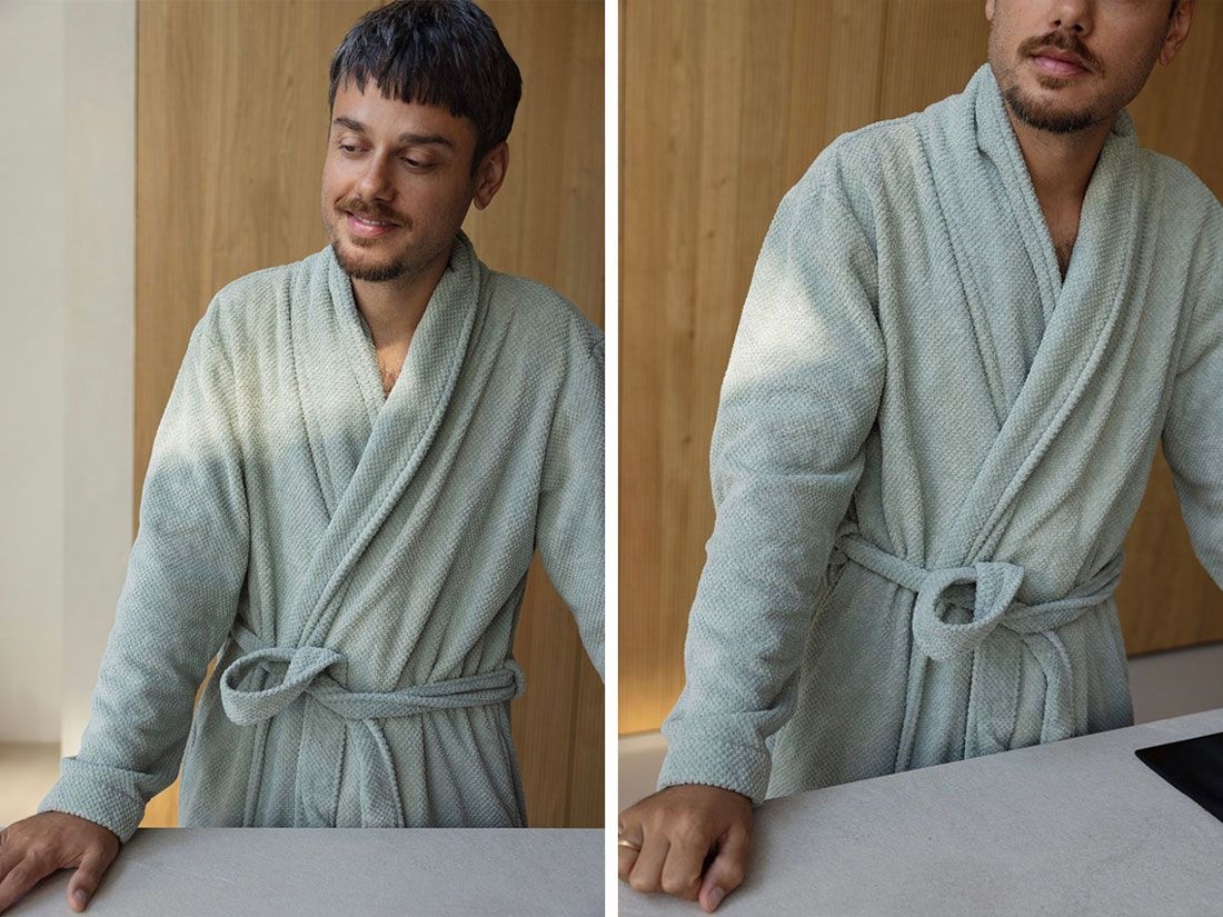 Bademantel Mini Dots Sea Green