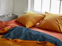 Perkal-Bettwäsche Doubleface Ochre/Navy