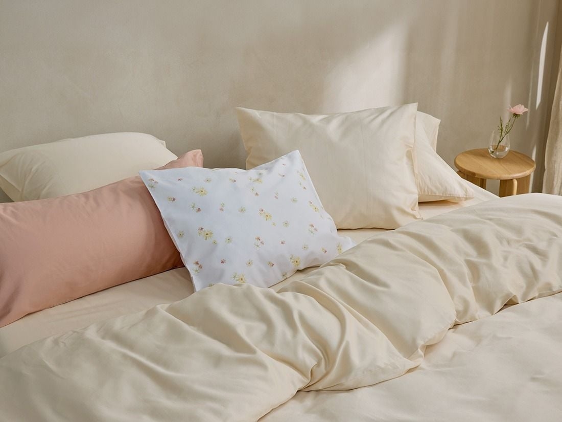 Kissenbezug Baumwollsatin Almond Milk