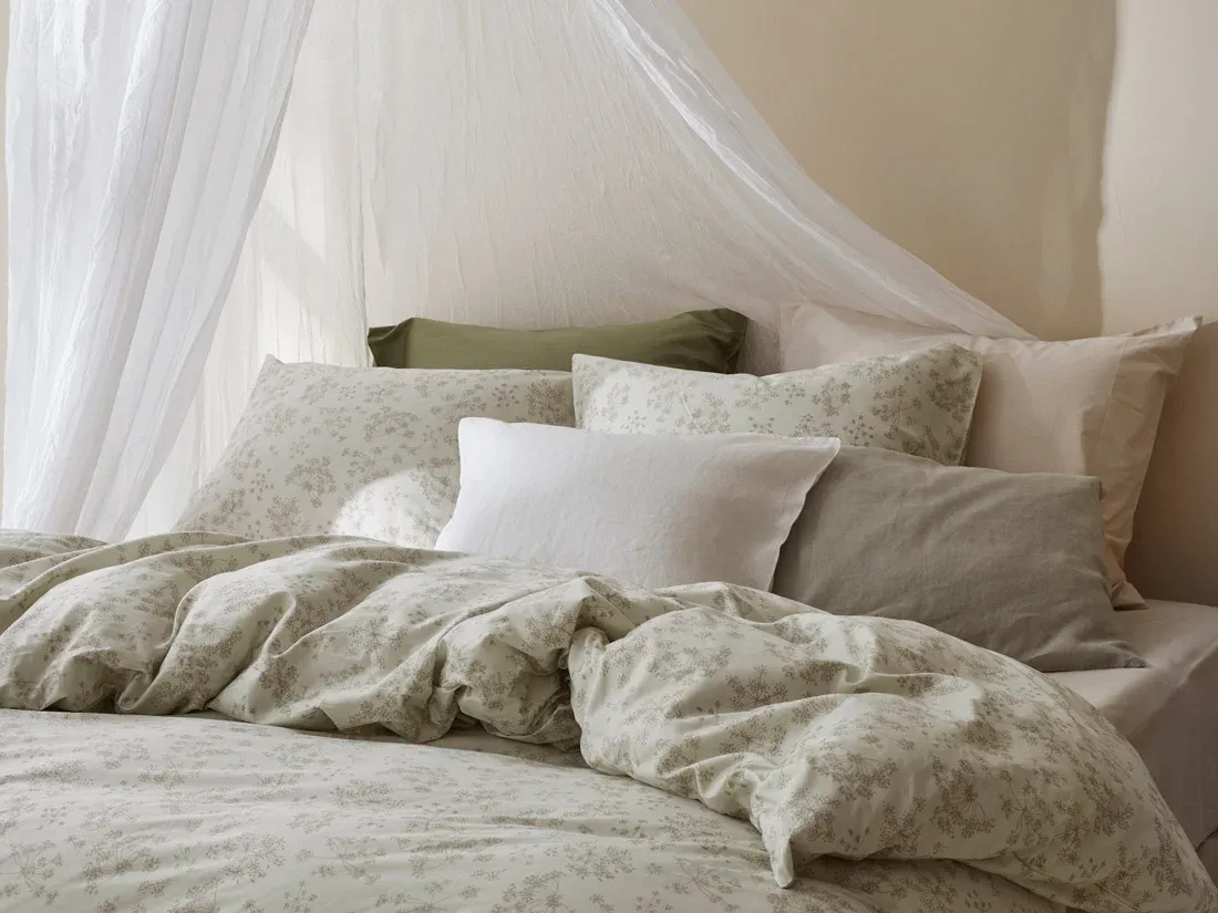 Kissenbezug Baumwollsatin Naturell bloom 50x60