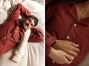 Pyjamaoberteil Herren Flanell Red Velvet