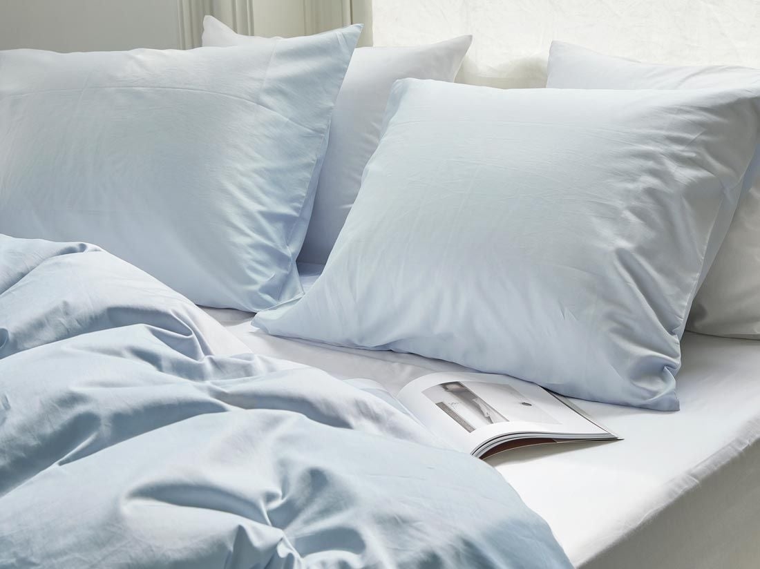 Kissenbezug Baumwollsatin Sky Blue