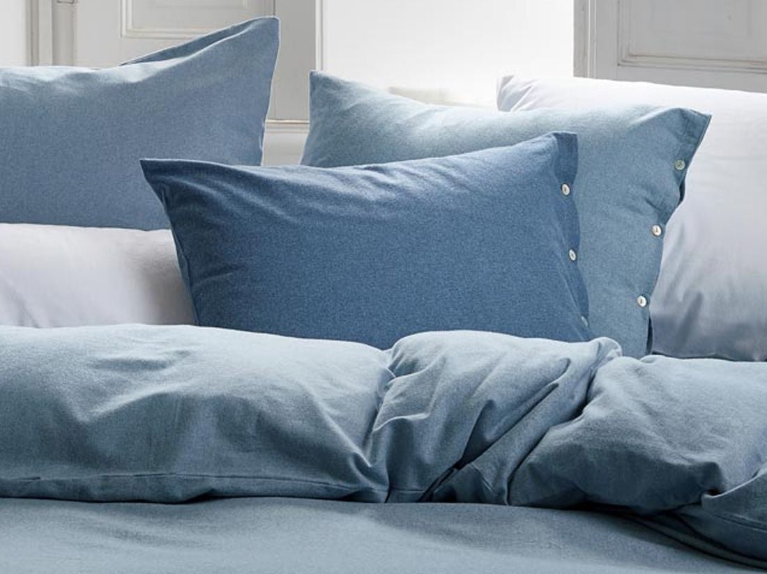 Kissenbezug Flanell Denim Blue