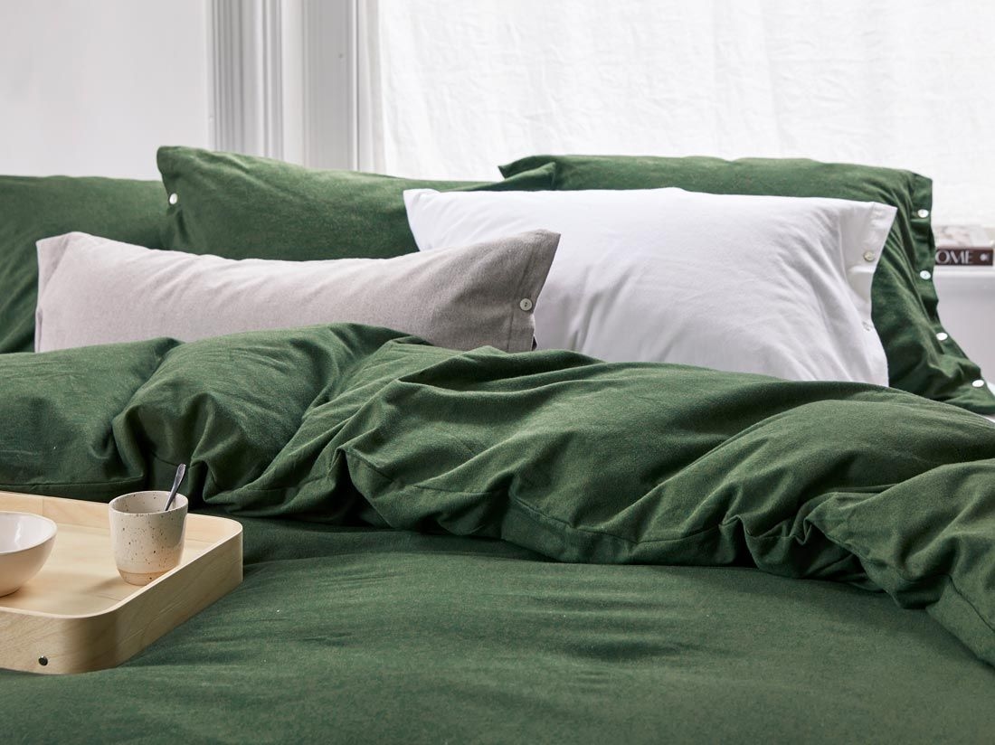 Kissenbezug Flanell Moss Green