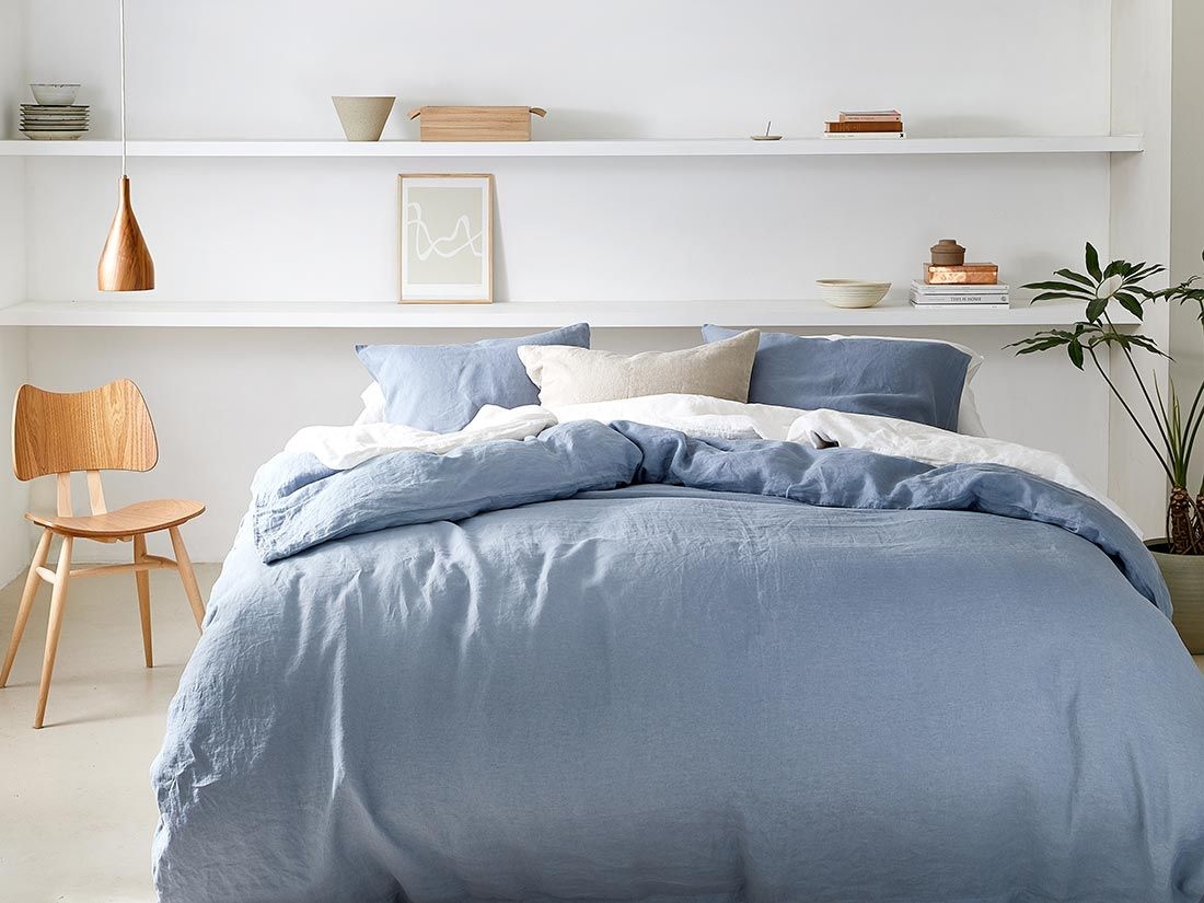 Leinen-Bettwäsche Dusk Blue