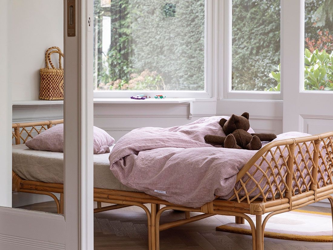 Kinderbettwäsche Gewaschenes Leinen Rose Chambray