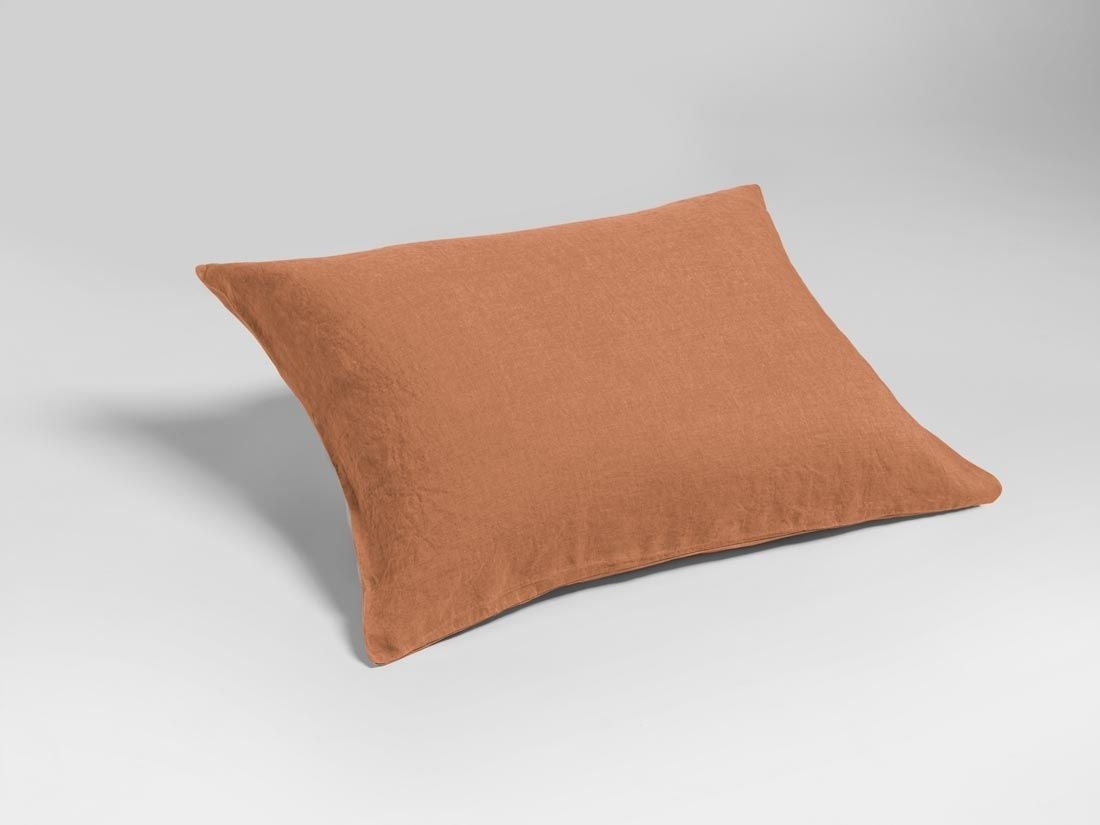 Kissenbezug Gewaschenes Leinen Terracotta