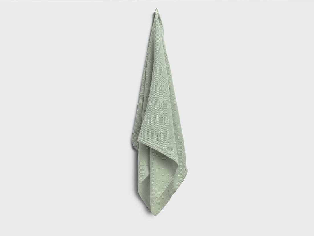 Handtuch Gewaschenes Leinen Waffel Misty Green 50x100 - 1 Stk.