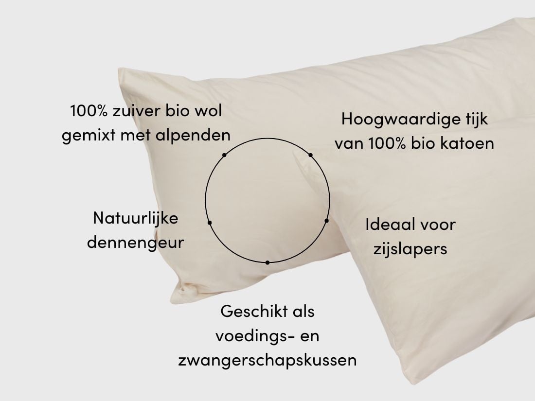 Seitenschläferkissen Zirbe 35x160 fest