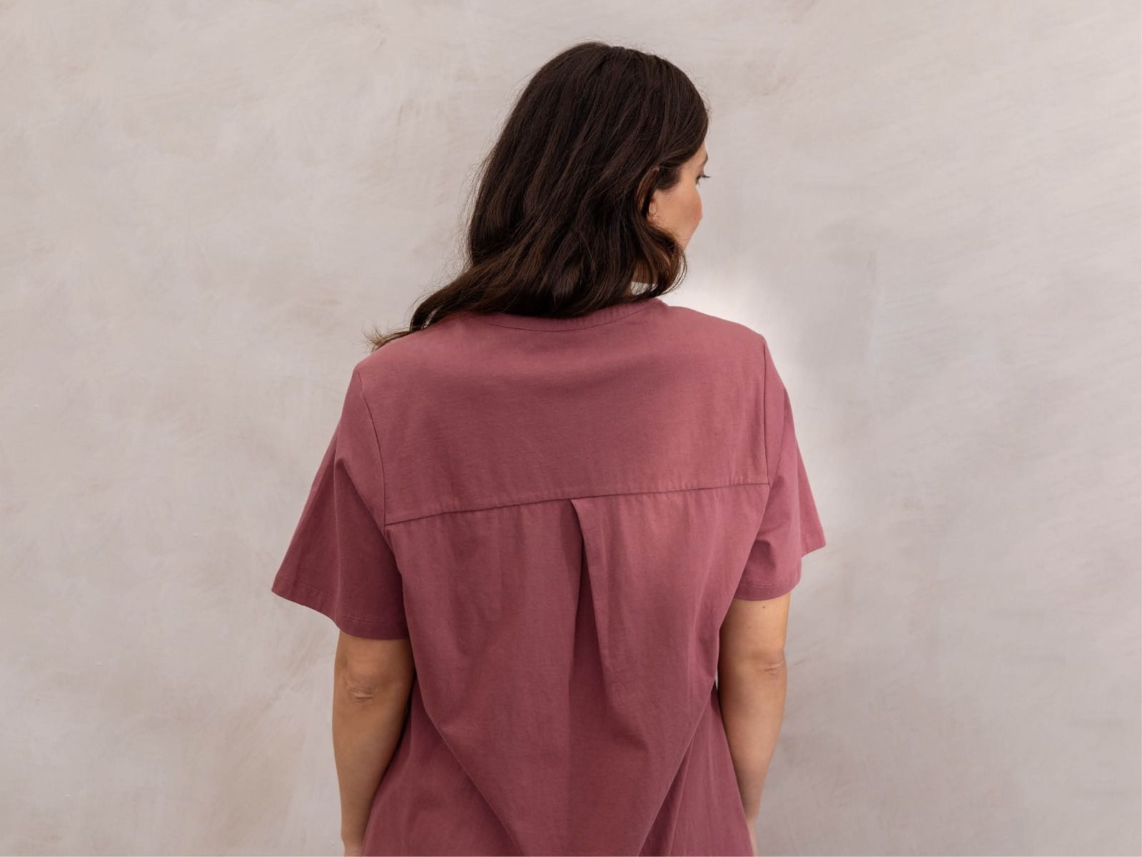 Pyjama-T-Shirt Damen Jersey Evening Rose