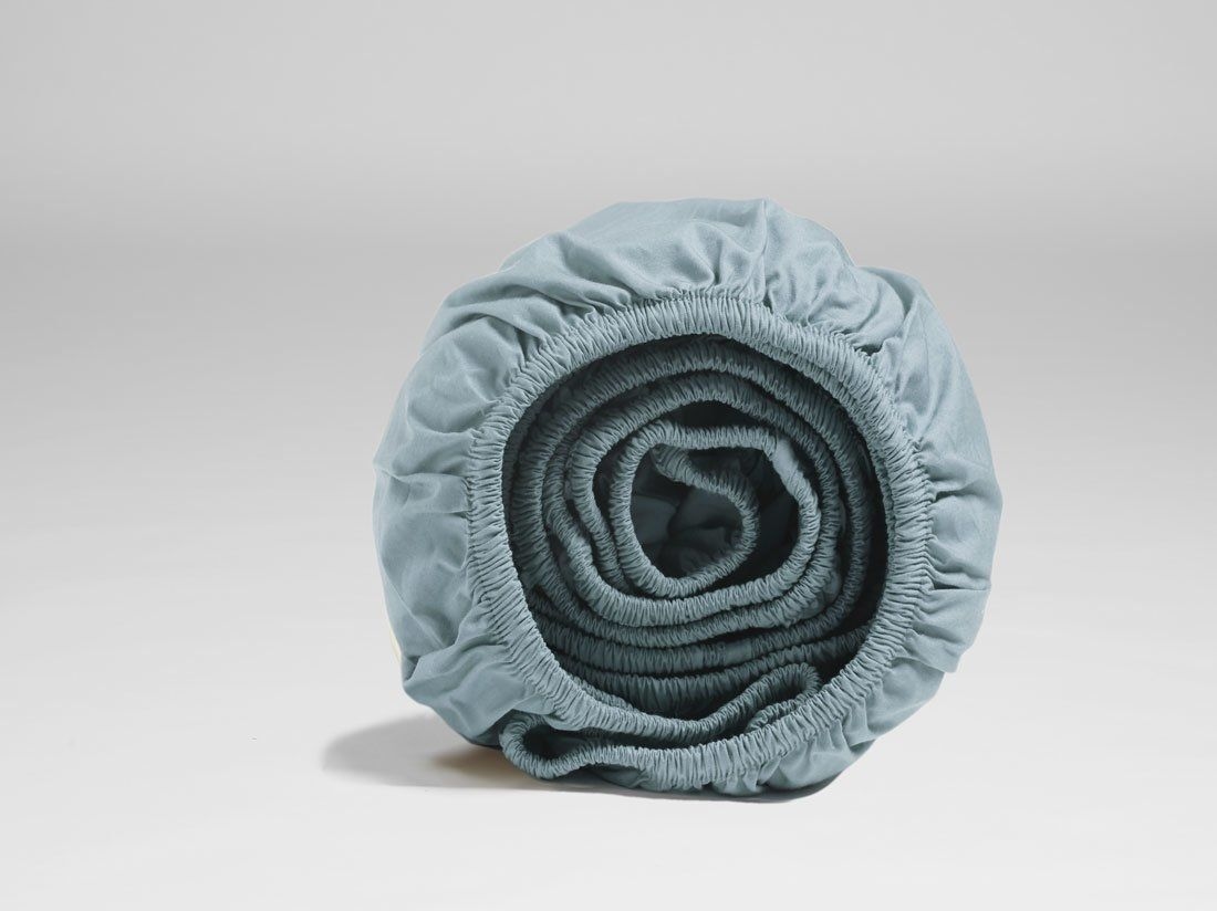 Spannbettlaken Perkal-Baumwolle Petrol Blue 180x200x30