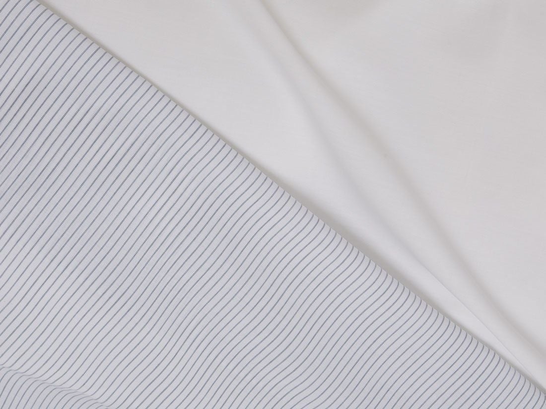 Kissenbezug TENCEL™ Doubleface White Stripe/Pure White