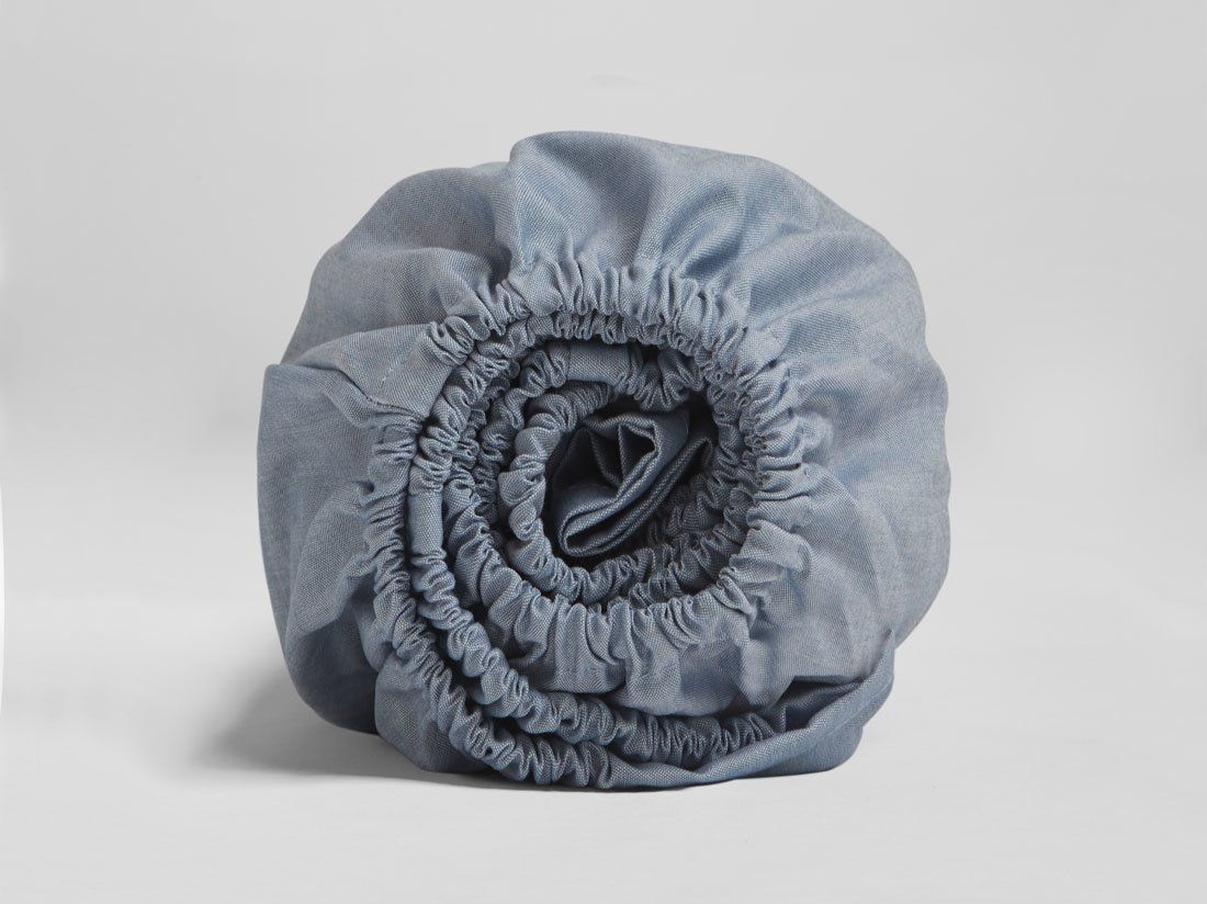 Spannbettlaken TENCEL™ Blue Chambray