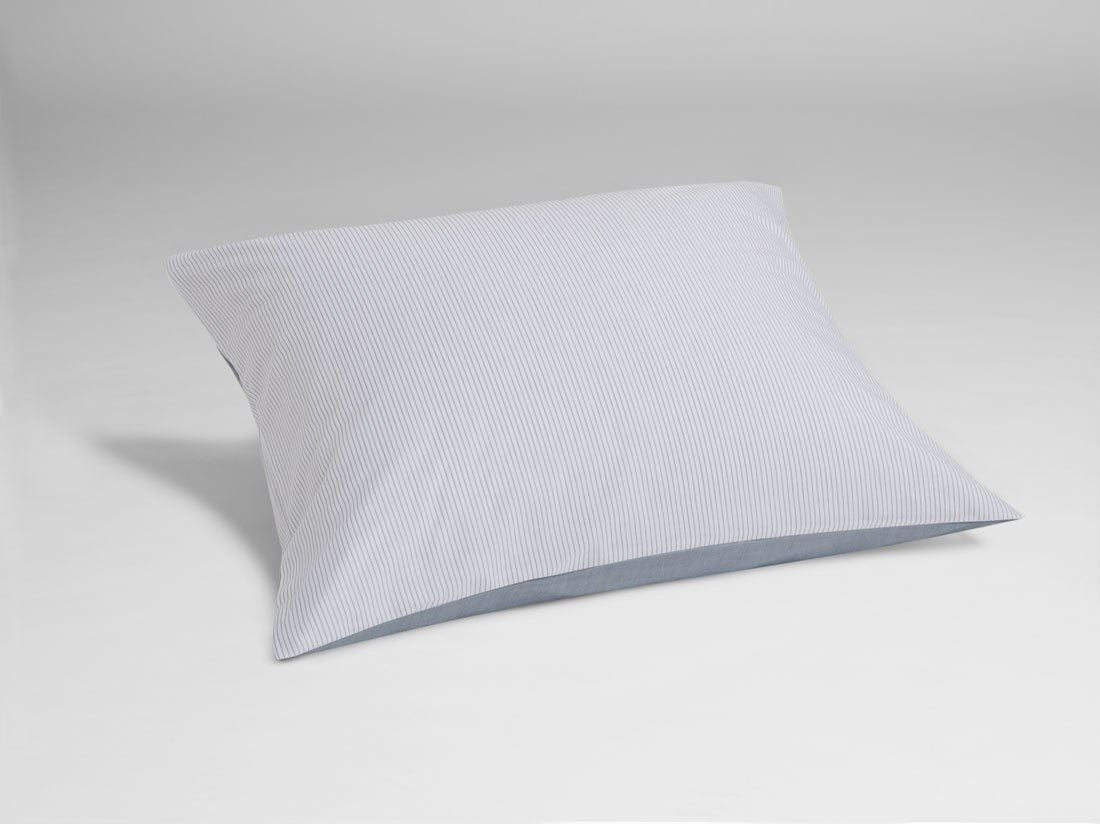 Kissenbezug TENCEL™ Doubleface White Stripe/Blue Chambray