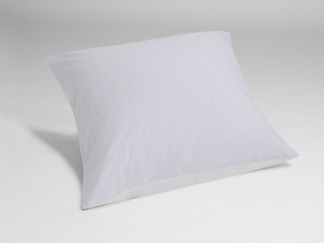 Kissenbezug TENCEL™ Doubleface White Stripe/Pure White 80x80