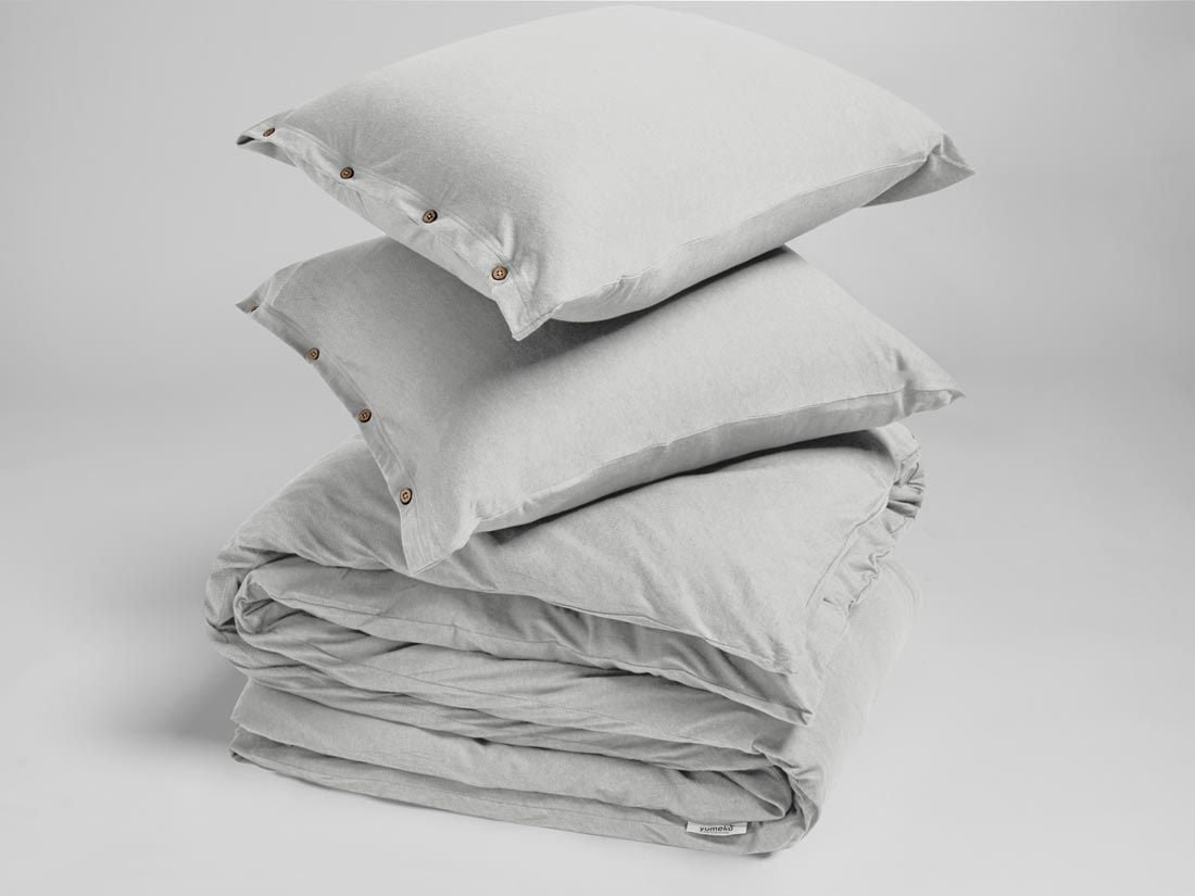 Jersey-Bettwäsche White Grey