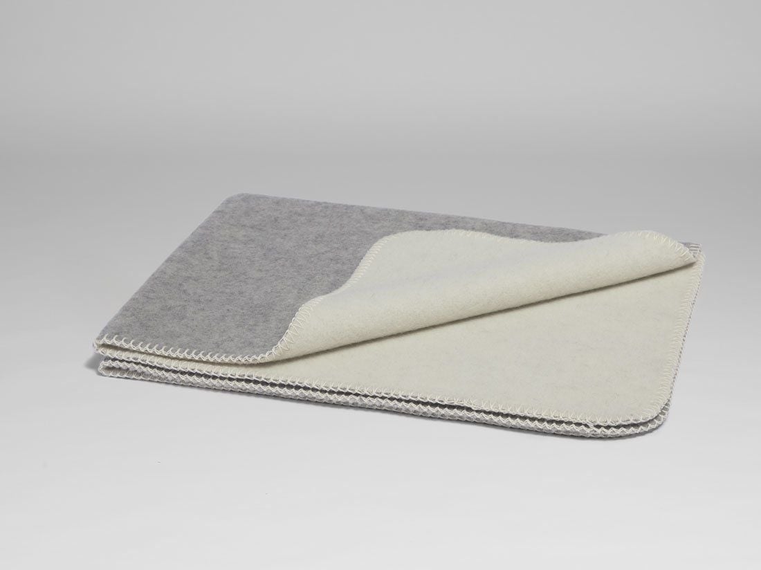 Decke Merinowolle Grey Melange 150x220