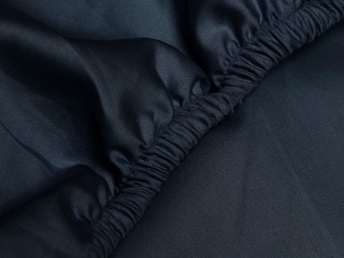 Spannbettlaken Baumwollsatin Blueberry