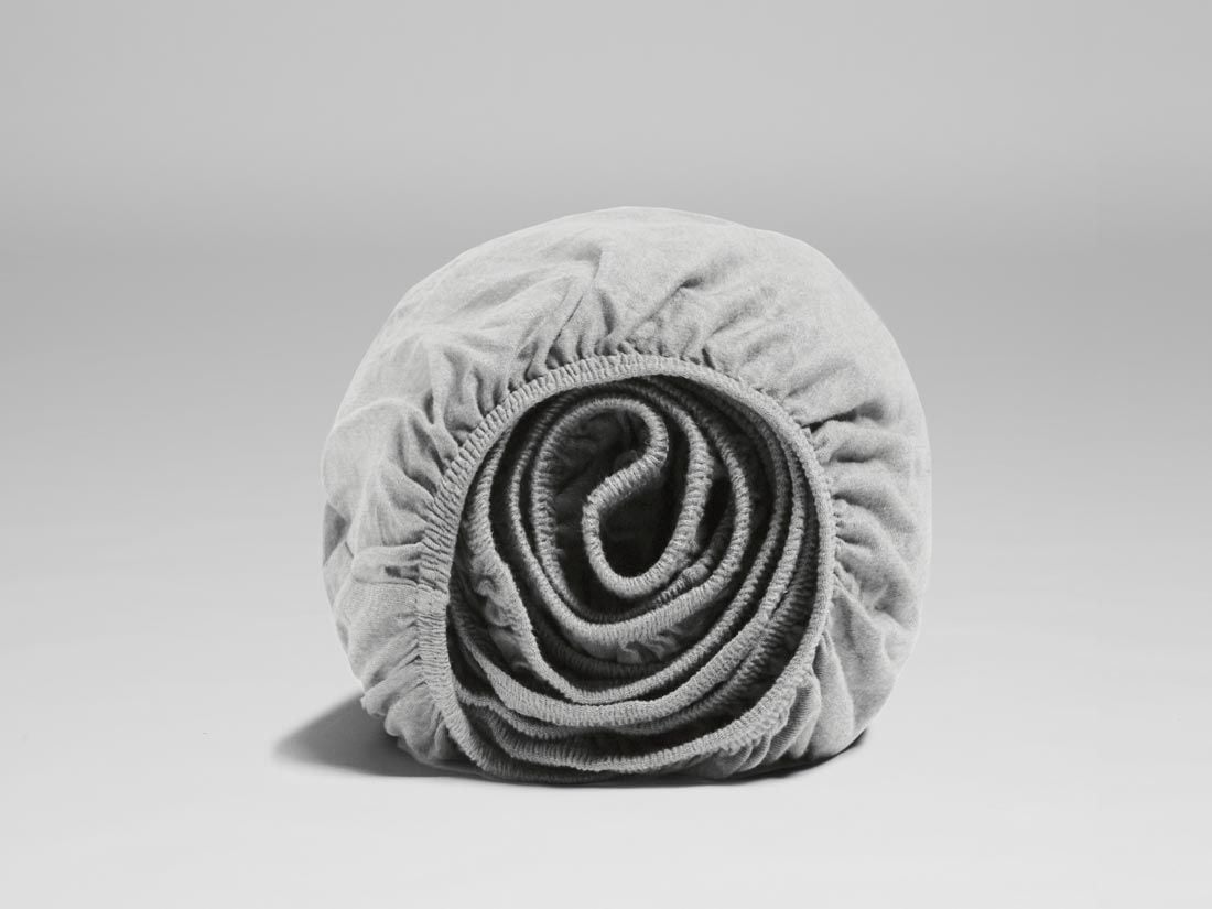 Spannbettlaken Baumwolljersey White Grey