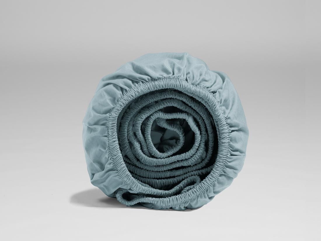 Spannbettlaken Perkal-Baumwolle Petrol Blue