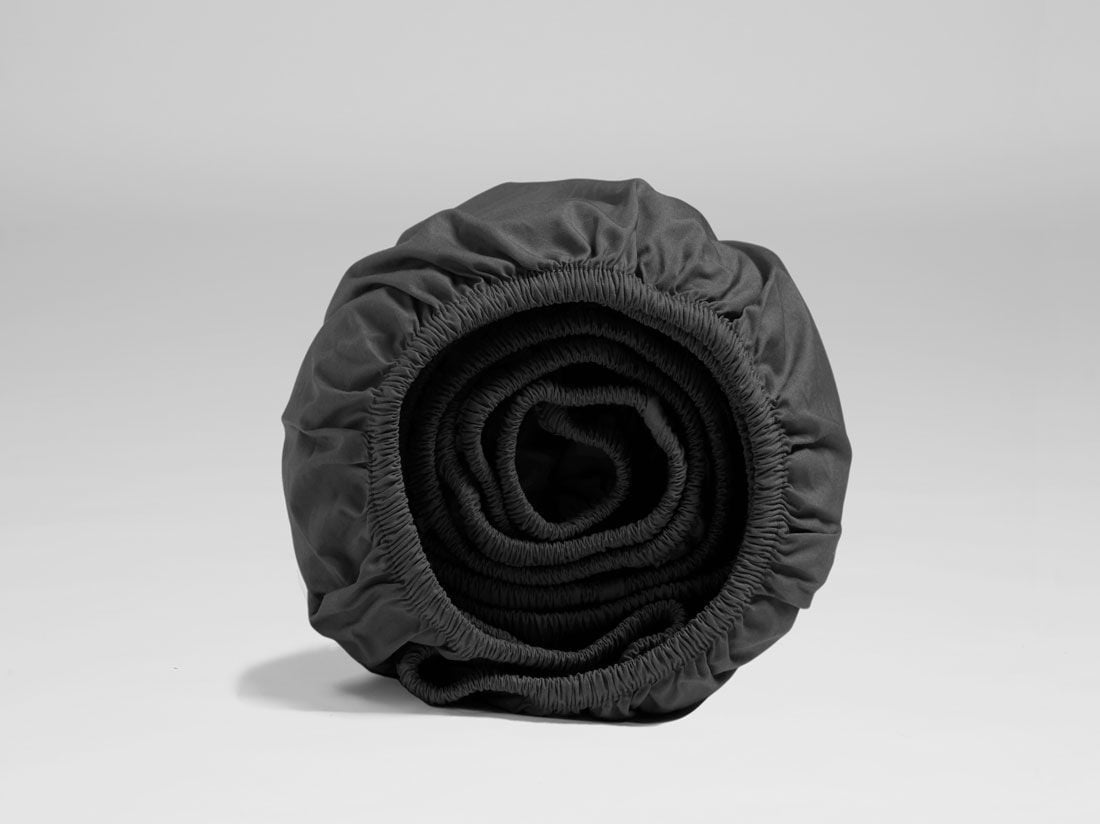 Spannbettlaken Perkal-Baumwolle Dark Grey