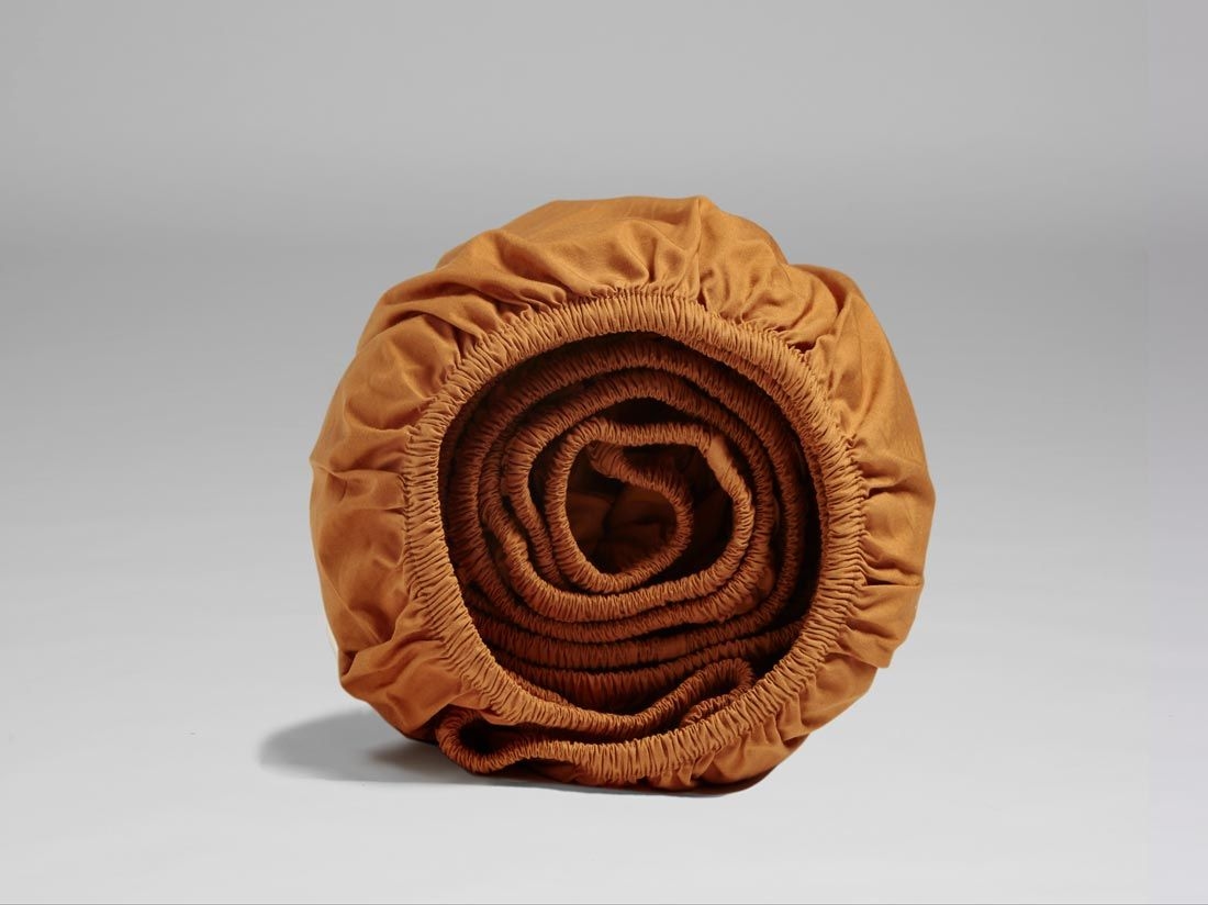 Spannbettlaken Perkal-Baumwolle Ochre Yellow