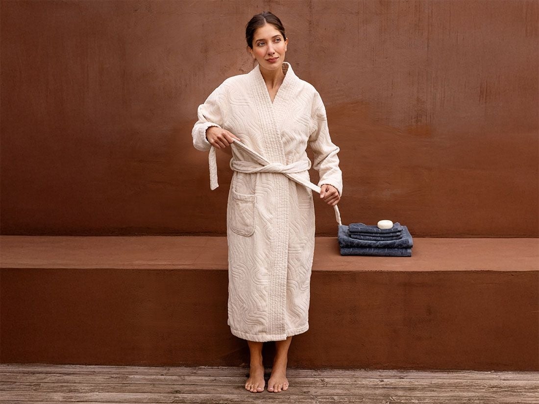 Bademantel Velours Soft Sand