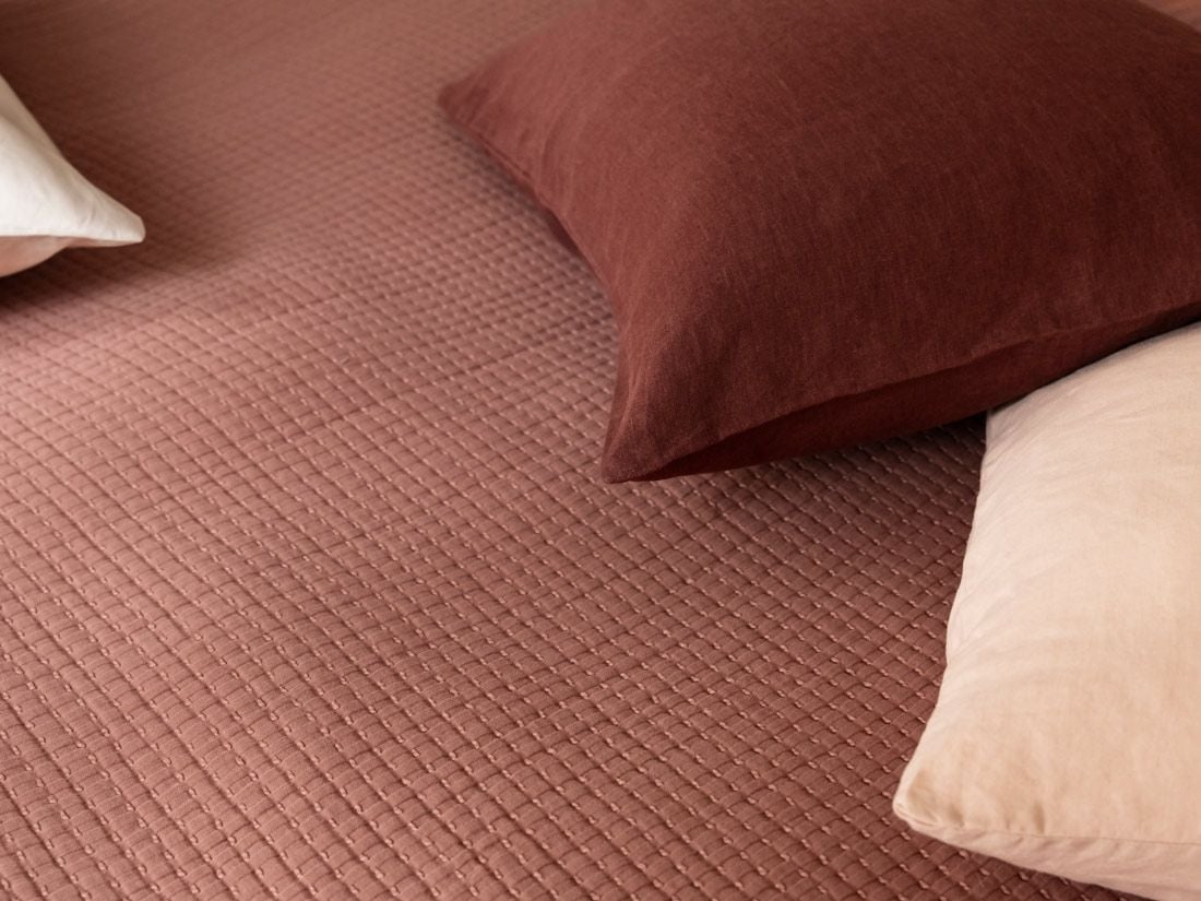 Musselin-Tagesdecke Bio-Baumwolle Stitch Rose Cloud