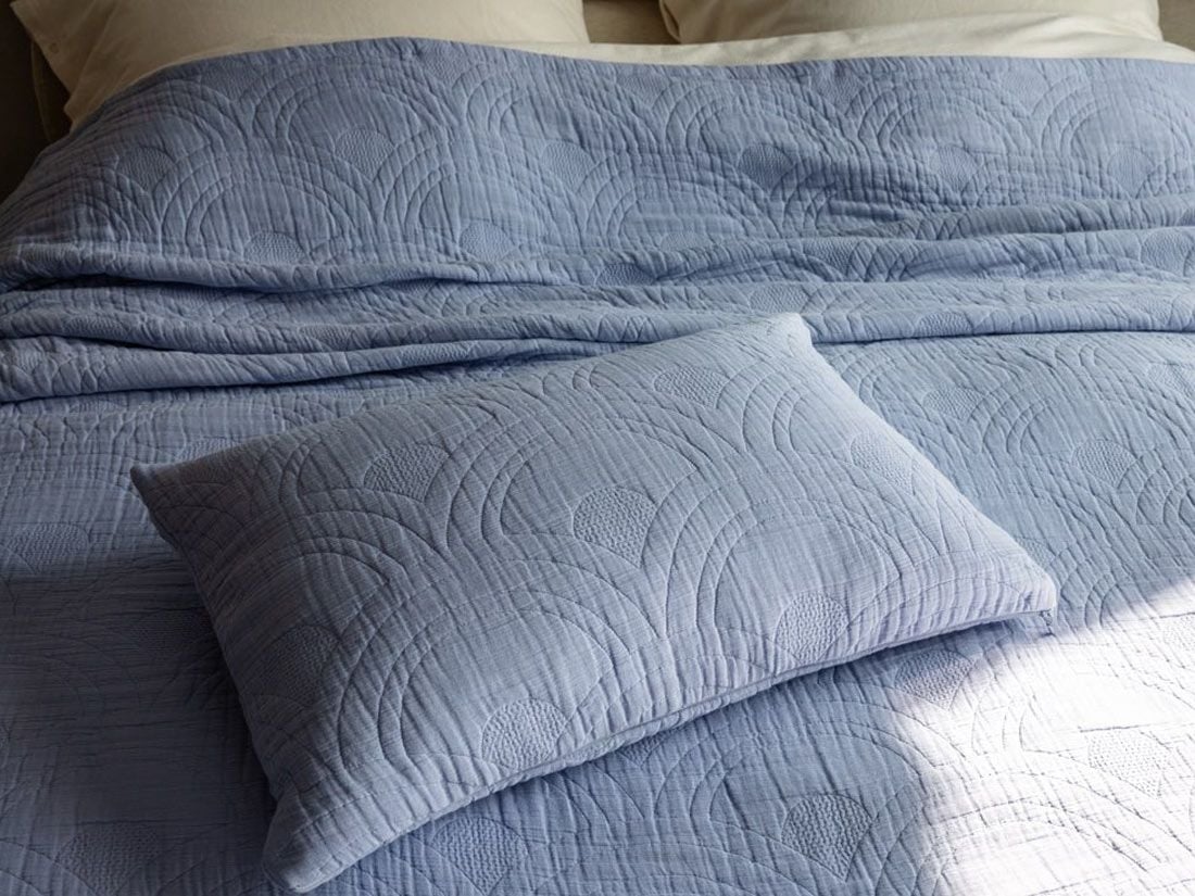 Musselin-Tagesdecke Bio-Baumwolle Arch Lavender Blue