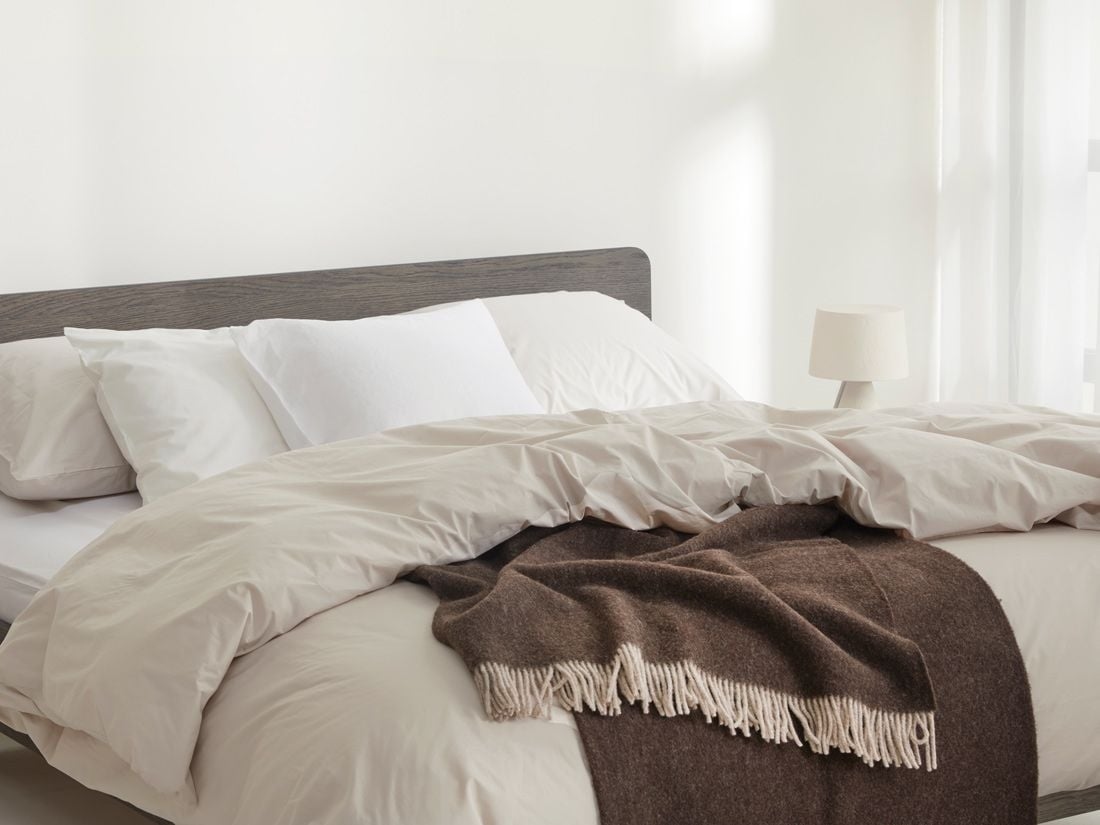 Decke Merinowolle Chestnut Melange 150x210