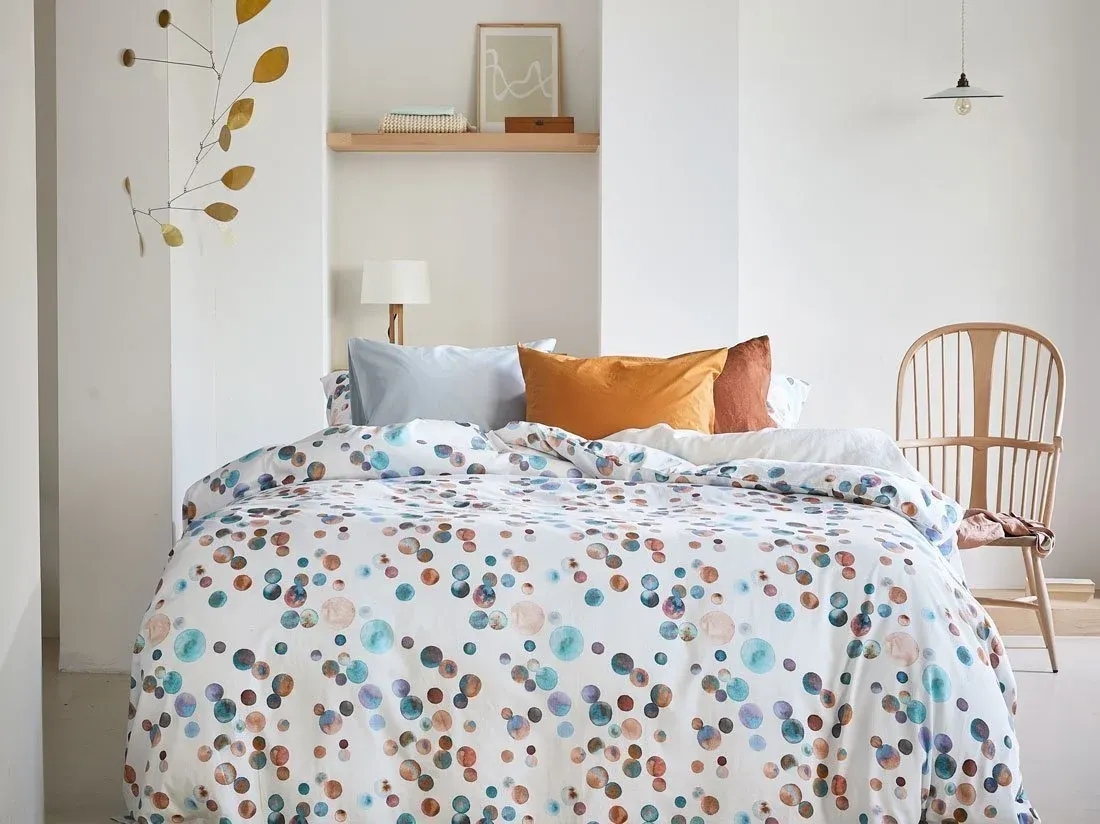Perkal-Bettwäsche Watercolor Dots 155x220 + 1/80x80