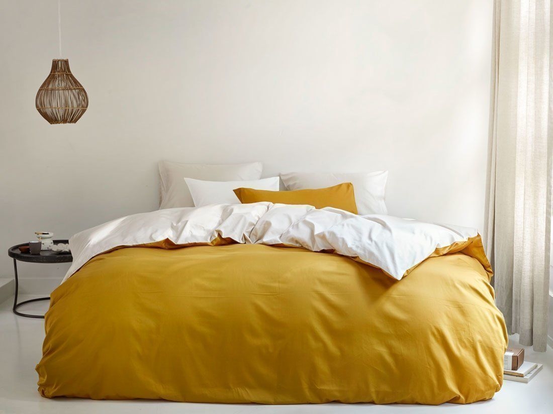 Satin-Bettwäsche Double Face Sandy/Gold