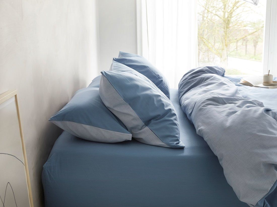 TENCEL™-Bettwäsche Blue Stripe 155x220 + 1/80x80